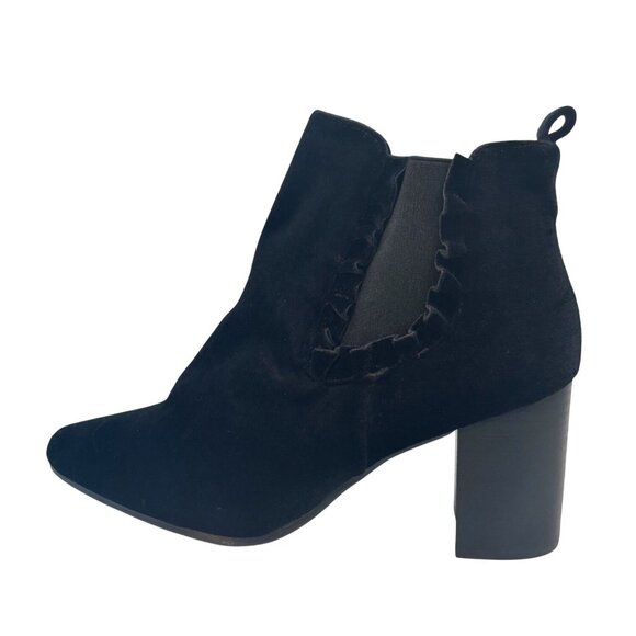 14th & Union Blaine Black Velvet Pointed Toe Pull-on Ankle Booties, 7.5 W - Picture 4 of 15